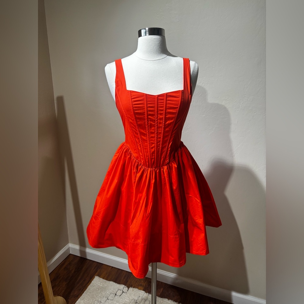 Vibrant Orange Sleeveless Dress